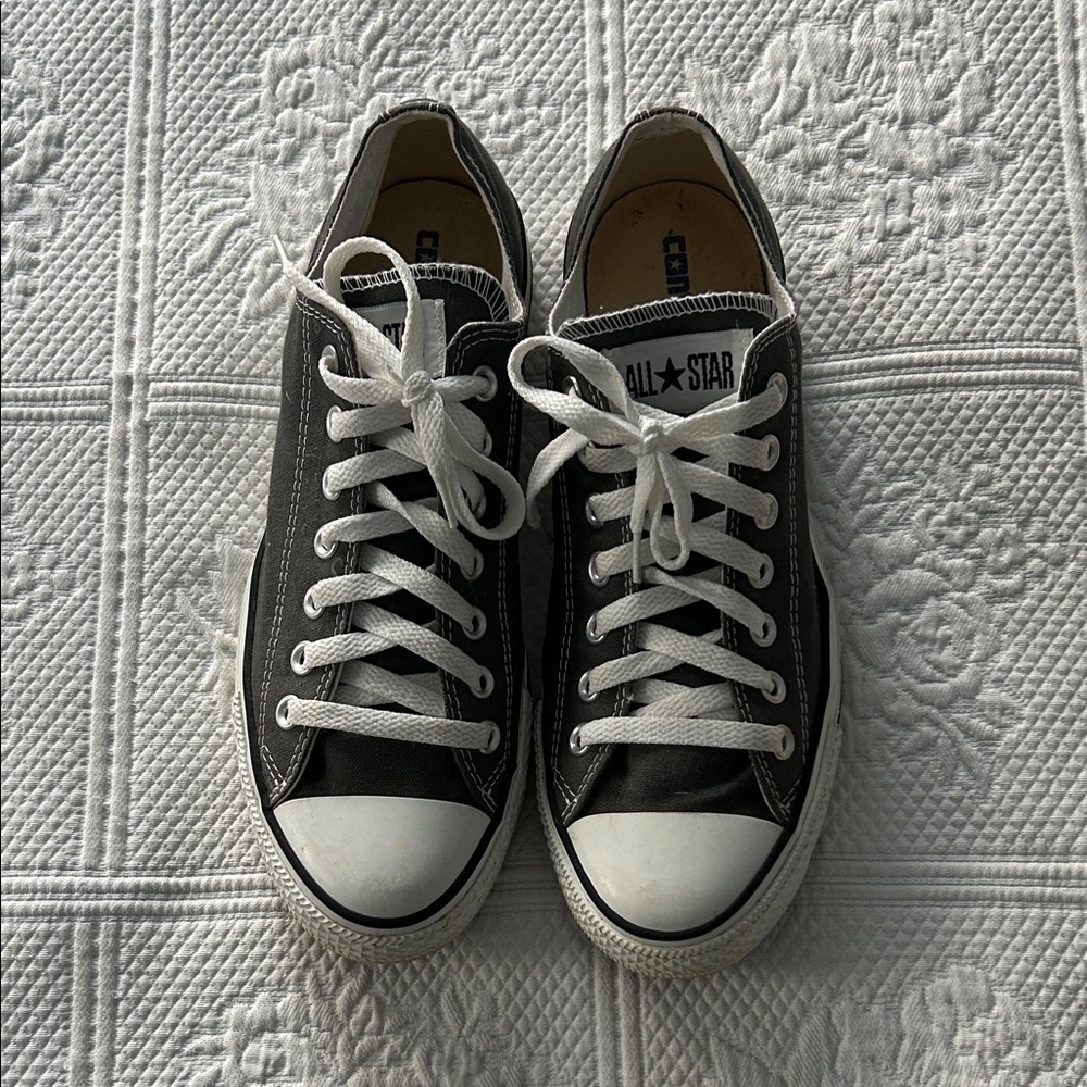 Men’s Canvas Gray and White All Star Sneakers. 9 Women’s 11